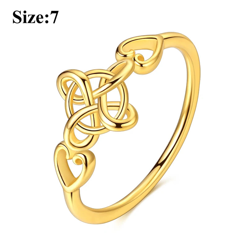 MULA Wedding Band Rings for Women Man 925 Sterling Silver Evil Eye Hand Celtic Knot Four-Leaf Clover Ring Stackable Jewelry Gift - Rings & Jewelry from Linloft.