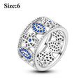 MULA Wedding Band Rings for Women Man 925 Sterling Silver Evil Eye Hand Celtic Knot Four-Leaf Clover Ring Stackable Jewelry Gift - Rings & Jewelry from Linloft.