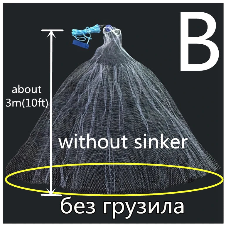 Redfish-1.2-3.6m Fishing Net without Sinker, Outdoor Sport, Hand Throw Network, Small Mesh, USA Style, Gillnet Tool