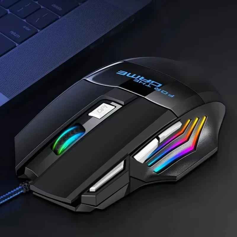 Gaming Mouse RGB Backlit Ergonomic Game Mice 7D Esports Wired Mouse Computer Mouse for Laptop PC Desktop Gamer - Gaming Accessories from Linloft.