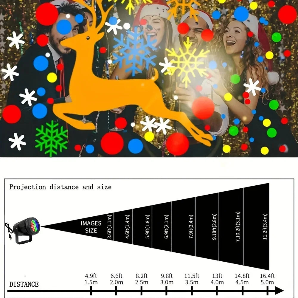 Rotating Snowflake Christmas Projector - Party & Stage Lighting from Linloft.