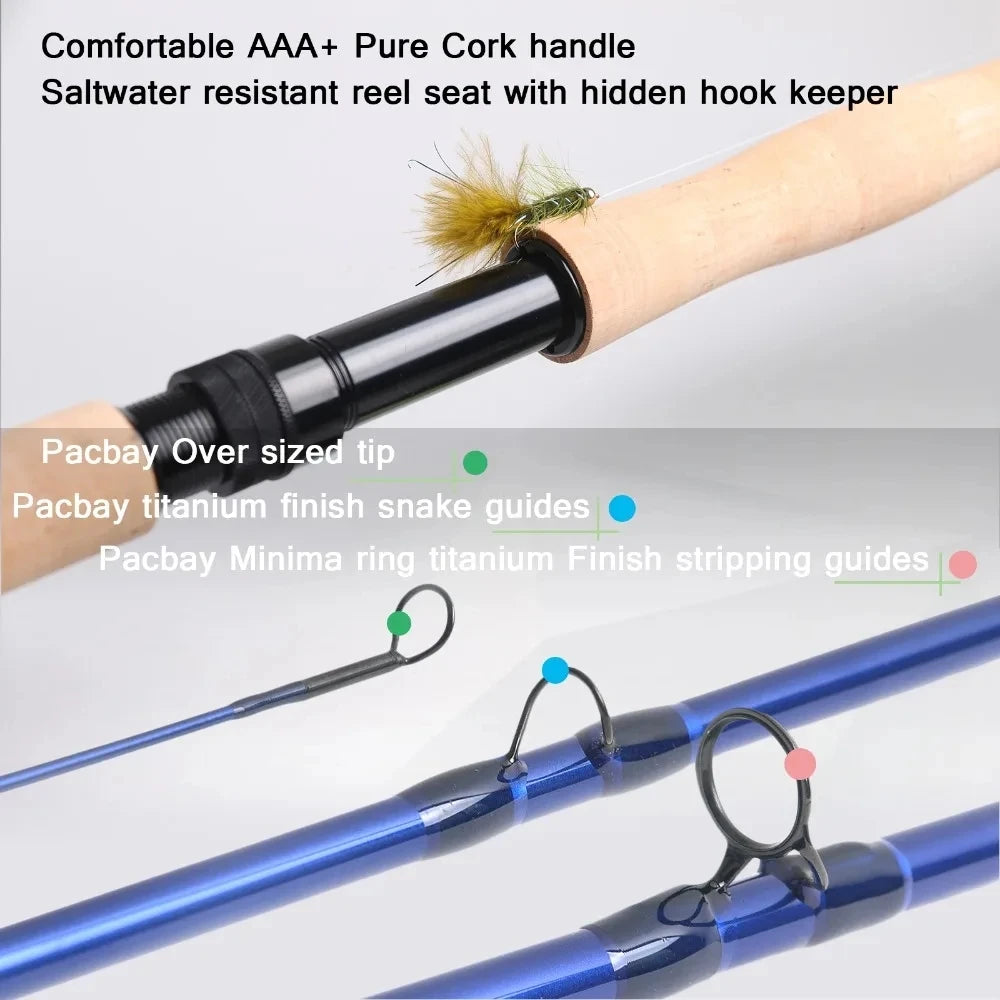 Maximumcatch Predator 9FT Saltwater Fly Fishing Rod 30T SK Carbon Fiber 8wt/9wt/10wt/12wt 4pc Fly Rod