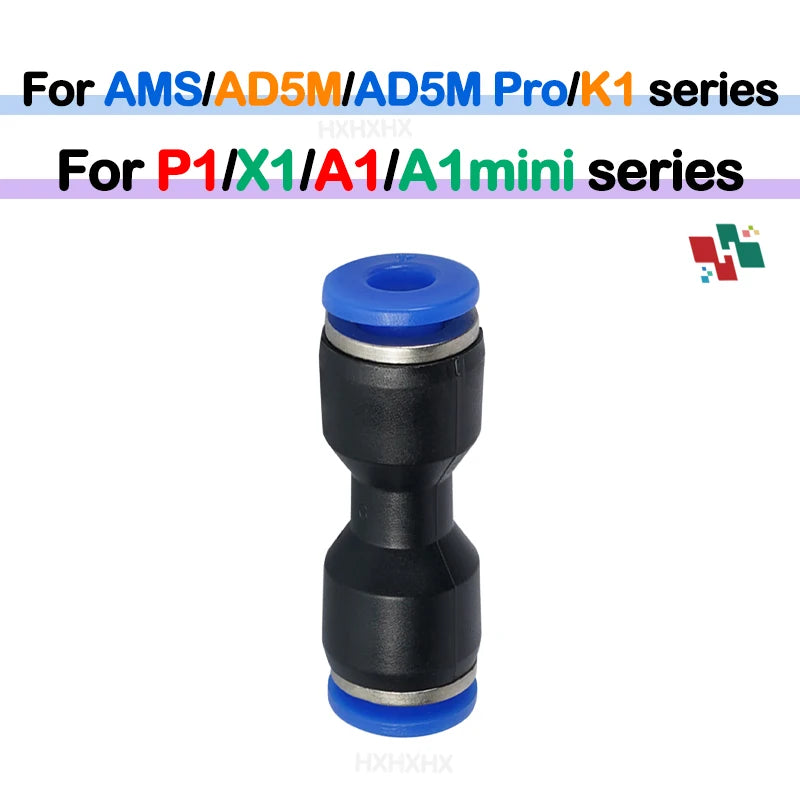 5/10pcs for Bambu Lab PTFE Tube Pneumatic Connector 3D Printer X1 X1C P1P P1S A1 1.75mm Filament Extruder 3D Printer Parts