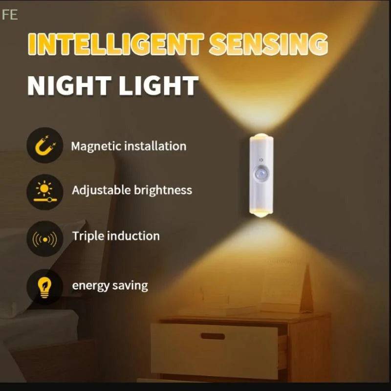 Rechargeable magnetic LED wall light with motion sensor