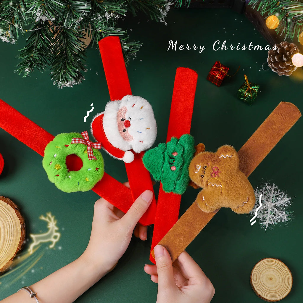 Christmas Decorations Plush Santa Claus Papa Ring Cartoon Cute Bracelet Toys Children's Gifts - Bracelets from Linloft.
