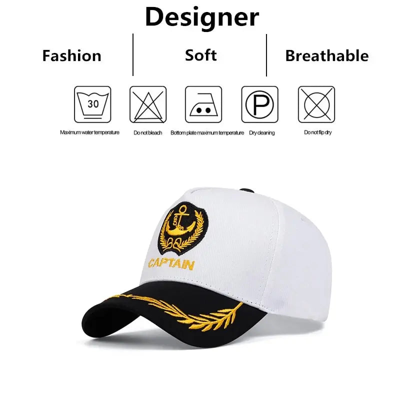 Unisex CAPTAIN/FIRST MATE Letter Embroidery Baseball Caps Spring and Autumn Outdoor Adjustable Casual Hats Sunscreen Hat