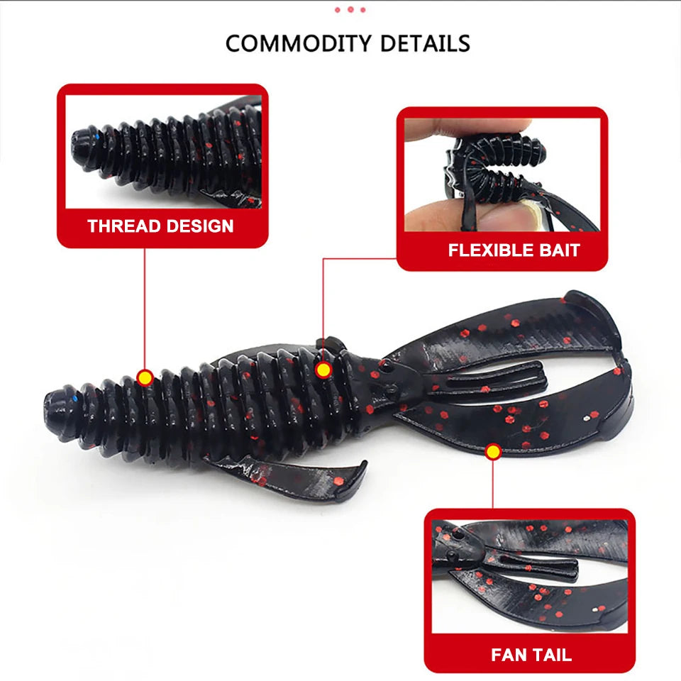 Soft Fishing Lure 5Pcs 4.5g 2Pcs 15.5g Bionic Silicone Fan-shaped Artificial Bait Wobblers Swimbait Outdoor Fishing Tackles