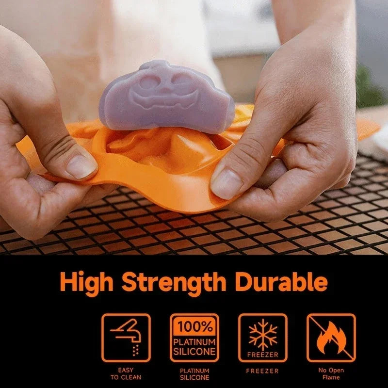 Halloween Moulds Nonstick Silicone Pumpkin Mold Skull Bat Ghost Shape Chocolate Candy Mold Baking Cake Pudding Cookie Cupcakes