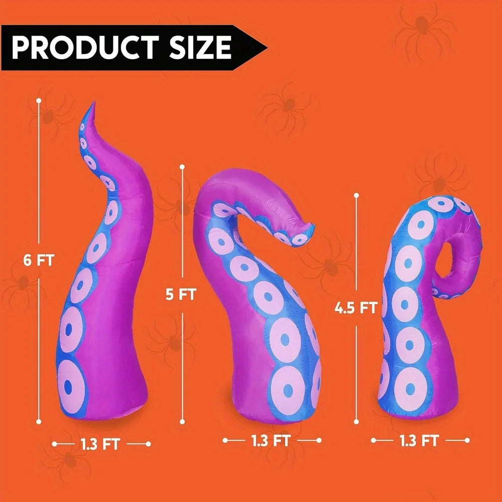 Inflatable Octopus Tentacle Window Decor, 3 Pcs - Seasonal & Holiday from Linloft.