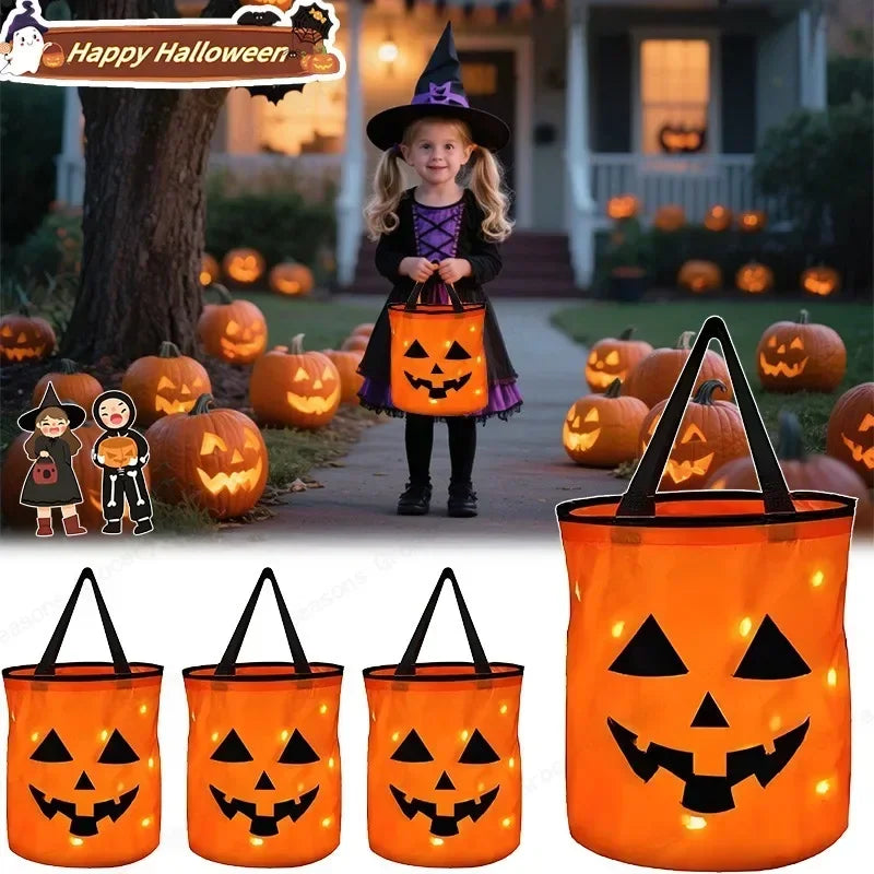 Light-Up Pumpkin Treat Bag - Seasonal & Holiday from Linloft.
