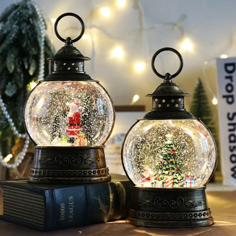 Christmas Easter Carnival Decorations Wind Lights Music Boxes Crystal Balls Santa Claus Tree Lights Ornaments Christmas Gifts