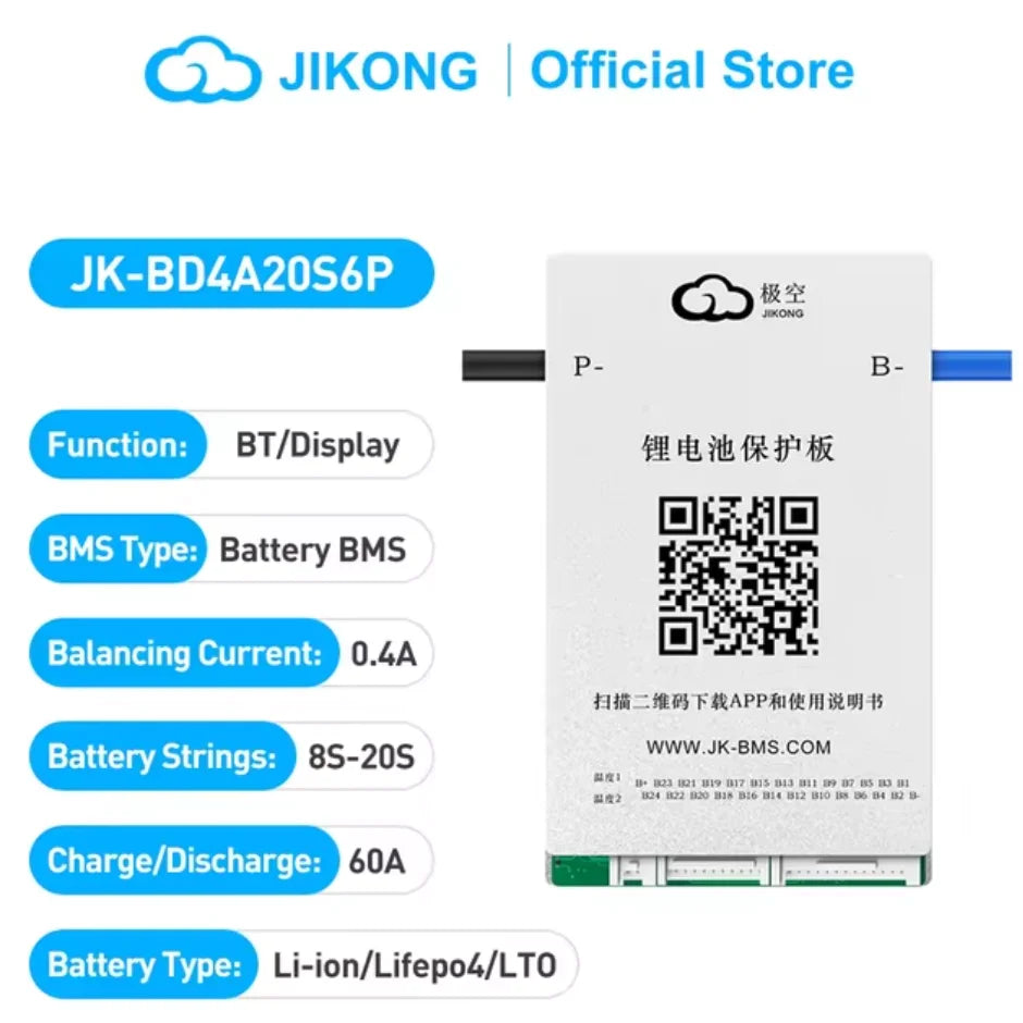 JK Smart Active Balance BMS for LiFePO4 - Electronics & Accessories from Linloft.