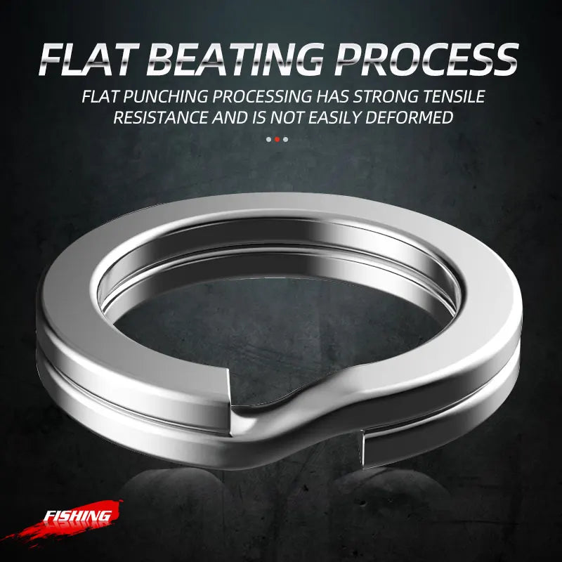 ShareShark 200pcs/box High-Strength Stainless Steel Split Rings for Fishing Lures Loop Corrosion-Resistant Connector Rings