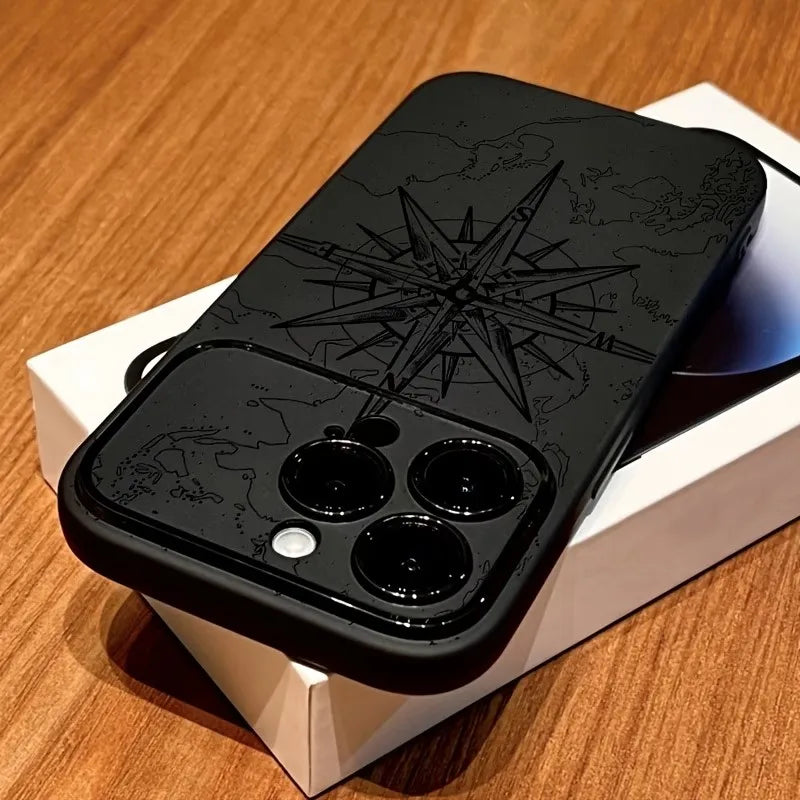 Compass Pattern Shockproof iPhone Case - Electronics & Accessories from Linloft.