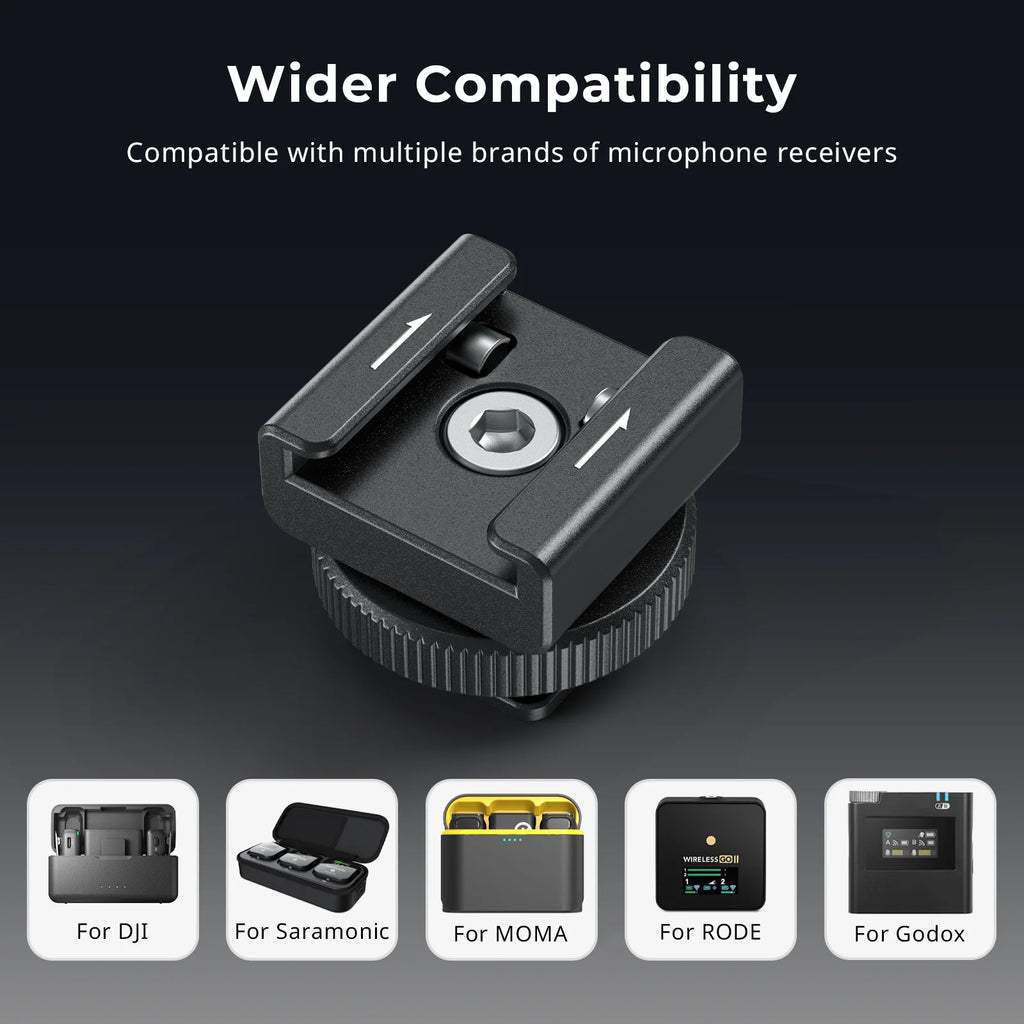 SmallRig Camera Flash SWireless Wireless Microphone Support with Cold Shoe Mount for DJI Mic/Mic 2 for RODE Wireless GO II -4822