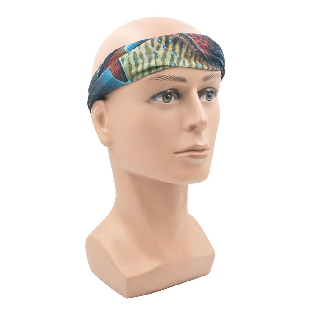 Fish Patern Angling Face Cover Mask Sun Protective Bandana Men Women Outdoor Fishing Balaclava Neck Gaiter Multiuse Headscarf