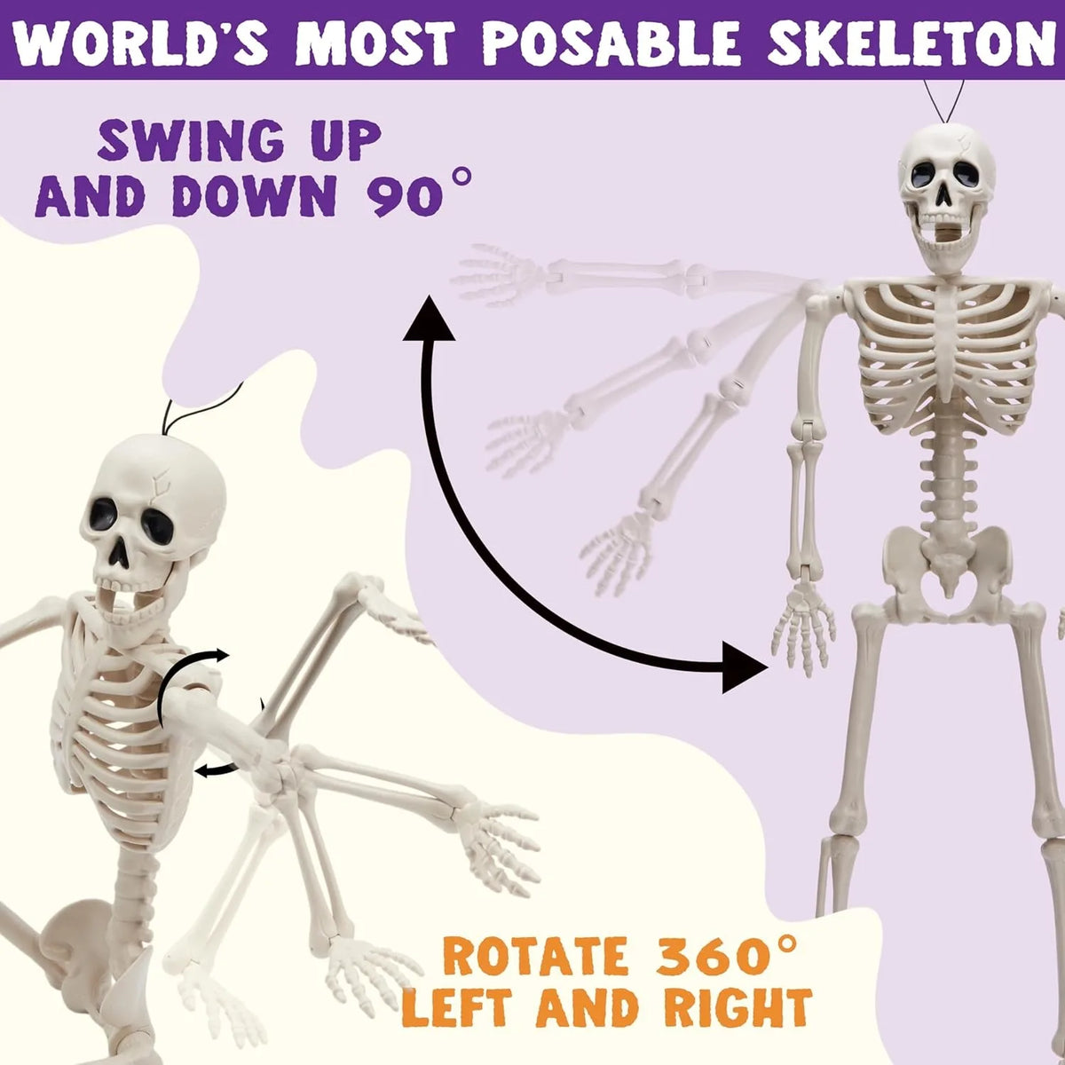 5pcs Halloween Skeleton Decorations, 16 inches, Photobooth Props for Party Events, full-body movable joints, for Halloween decoration, graveyard props, haunted house accessories, horror scenes, the best props for photography - Party & Stage Lighting from Linloft.