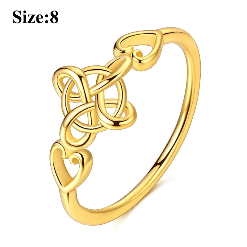 MULA Wedding Band Rings for Women Man 925 Sterling Silver Evil Eye Hand Celtic Knot Four-Leaf Clover Ring Stackable Jewelry Gift - Rings & Jewelry from Linloft.