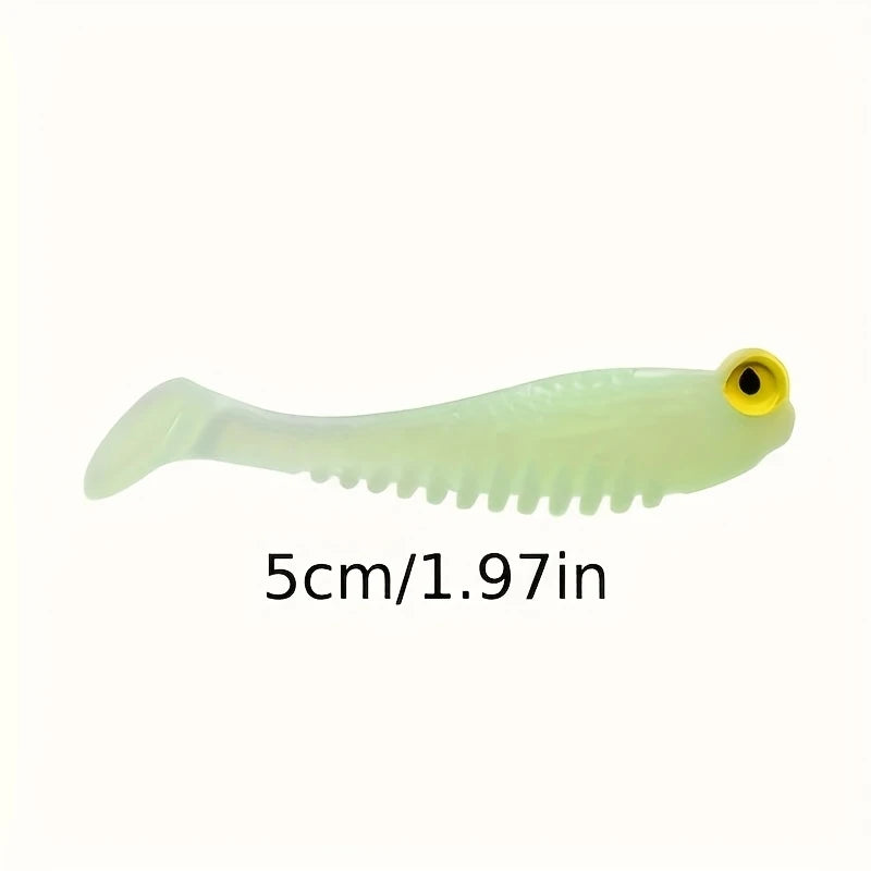 5/15/30 Glow-in-the-Dark Soft Silicone Fishing Lure, 1.97 Inch Swivel Lure Set, Specialized for Hunting and Fishing