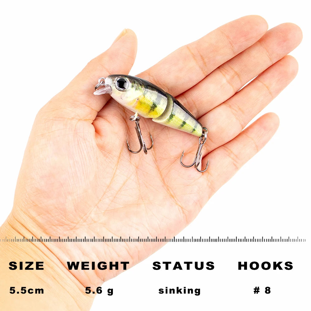 Mini Jointed Swimbait Lures, 5-Pack - Fishing Tackle from Linloft.
