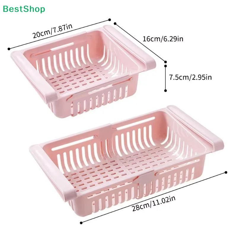 〔Q〕Kitchen Hanging Organizer Refrigerator Egg Fruit Storage Box Drawer Baskets Kitchen Accessories Fridge Organizer Shelf