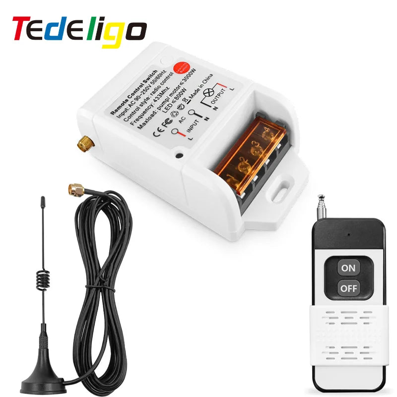 433MHz Wireless Remote Relay Switch, 30A - Electronics & Accessories from Linloft.