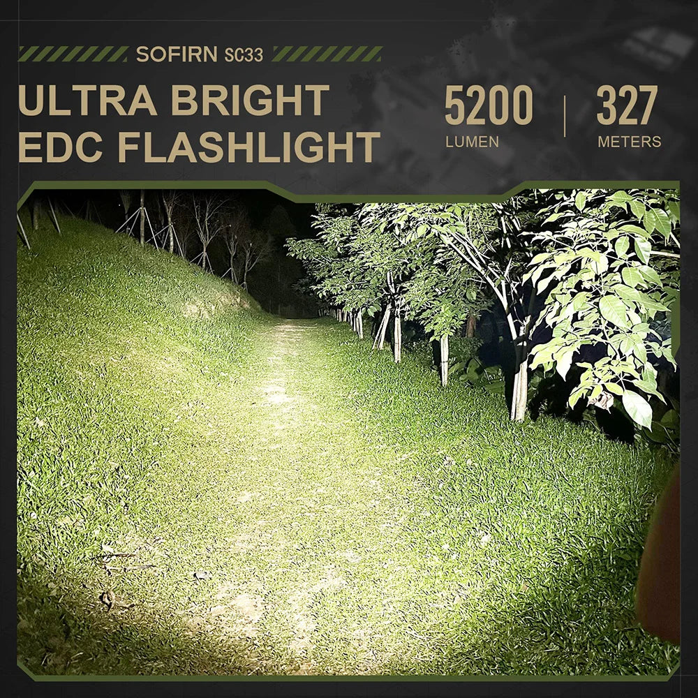 Sofirn SC33 XHP70.3 HI LED Flashlight Tactical 5200lm Powerful 21700 USB C Rechargeable Torch with Tail E-switch Outdoor Light - Home Lighting from Linloft.