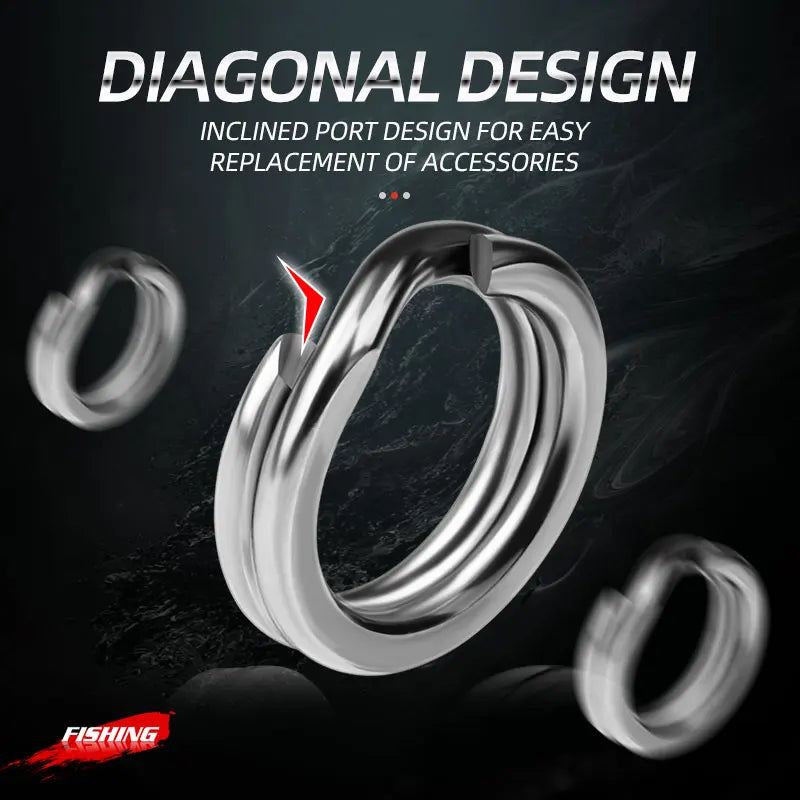 ShareShark 200pcs/box High-Strength Stainless Steel Split Rings for Fishing Lures Loop Corrosion-Resistant Connector Rings