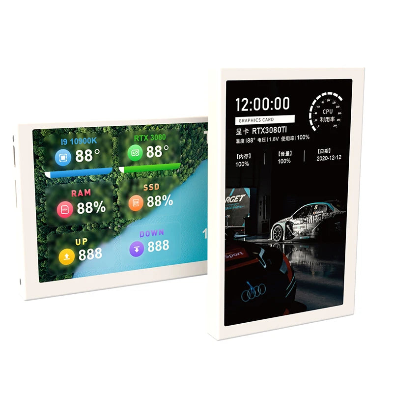 TURZX 5 Inch USB Type-C Secondary Screen 800*480 IPS LCD Computer CPU GPU RAM HDD Monitor NO HDMI-compatible Display NO AIDA64
