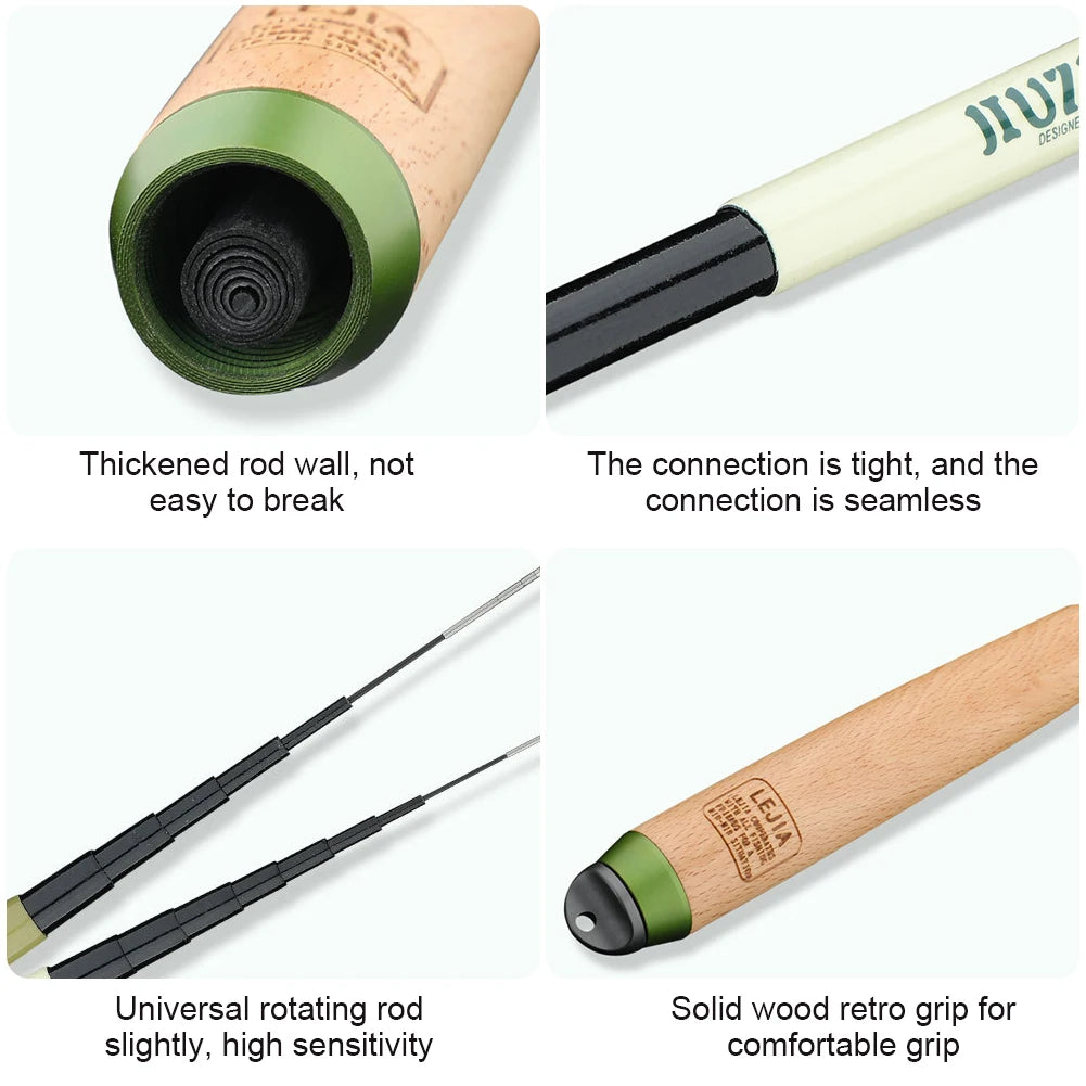 1.2M-2.1M Ultra Short Carbon Fishing Rod Super Light Hard Mini Portable Telescopic Fishing Pole with Rod Pocket