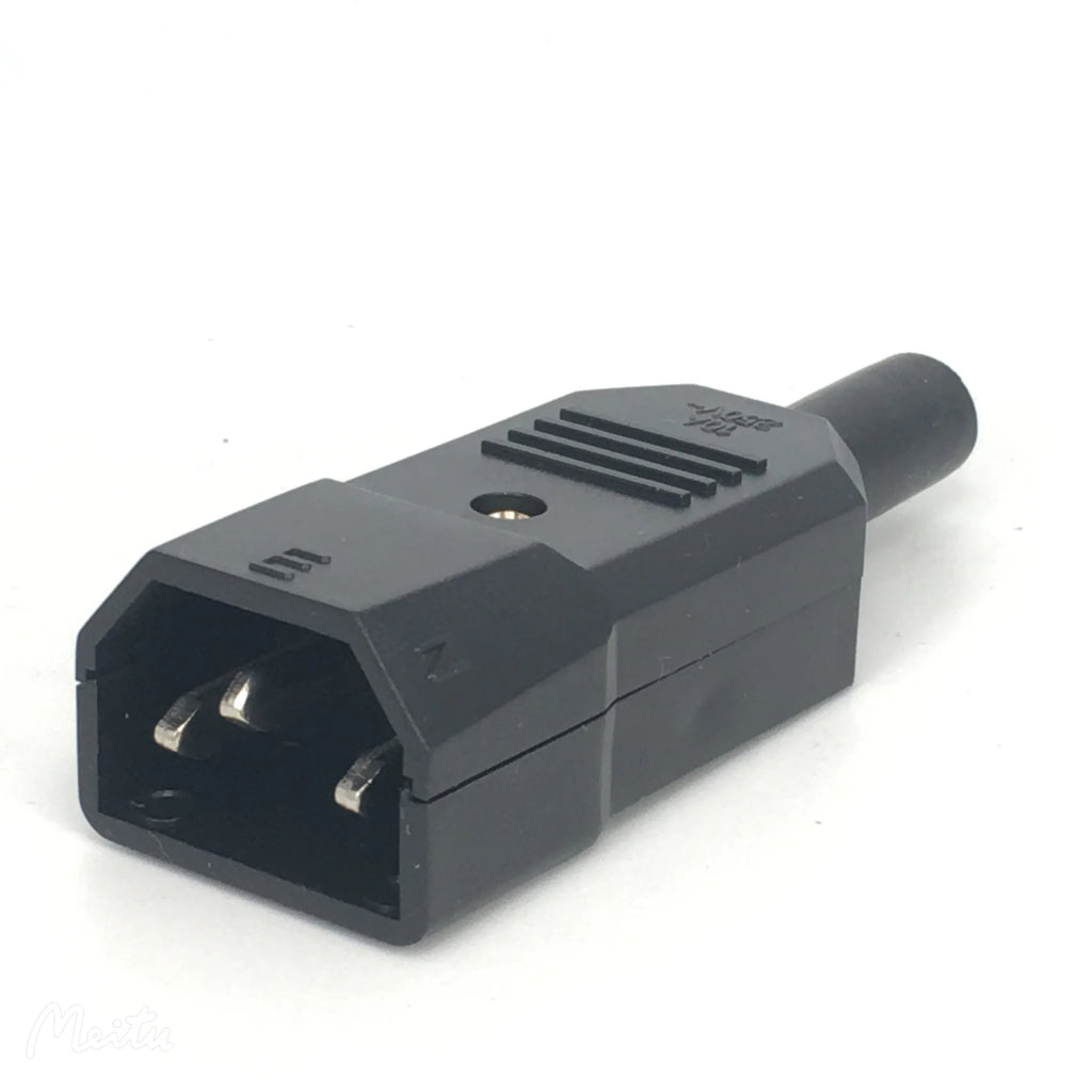 IEC 10A 250V Straight Cable Plug Connector Rewireable C13 C14 Plug Rewirable Power Connector 3 pin AC Socket