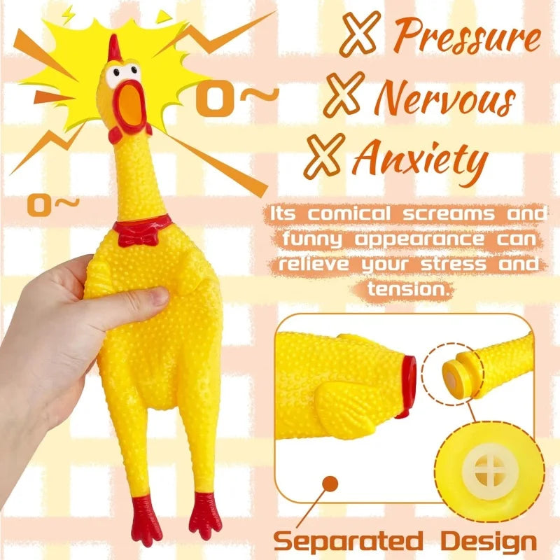 2 Pcs Screaming Chicken Dog Toy Latex Squeaky Chew Toy Bite Resistant Molar Interactive Training Pet Vent Toy - Pet Supplies from Linloft.