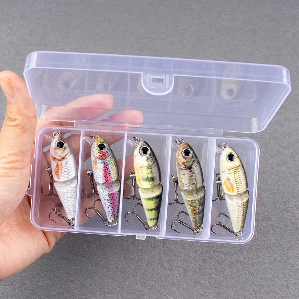 Mini Jointed Swimbait Lures, 5-Pack - Fishing Tackle from Linloft.
