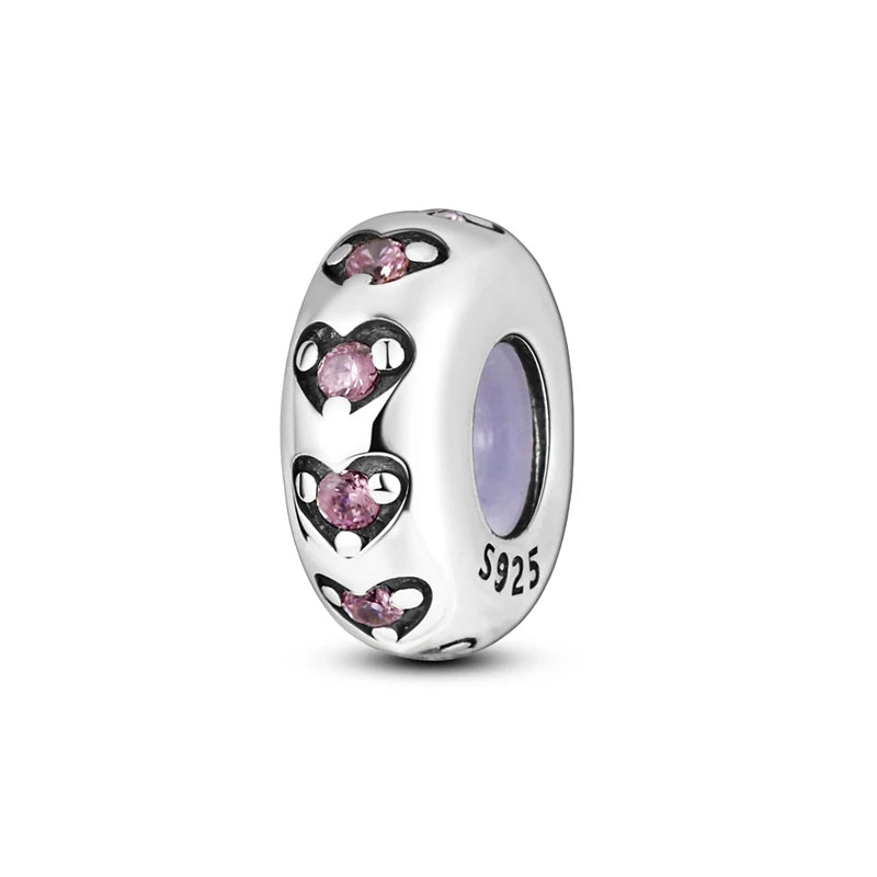 MULA Pink 925 Sterling Silver Charms Pendant Perfume Dreamcatcher Heart Love Beaded Fit Original Bracelet Women DIY Jewelry Gift - Bracelets from Linloft.