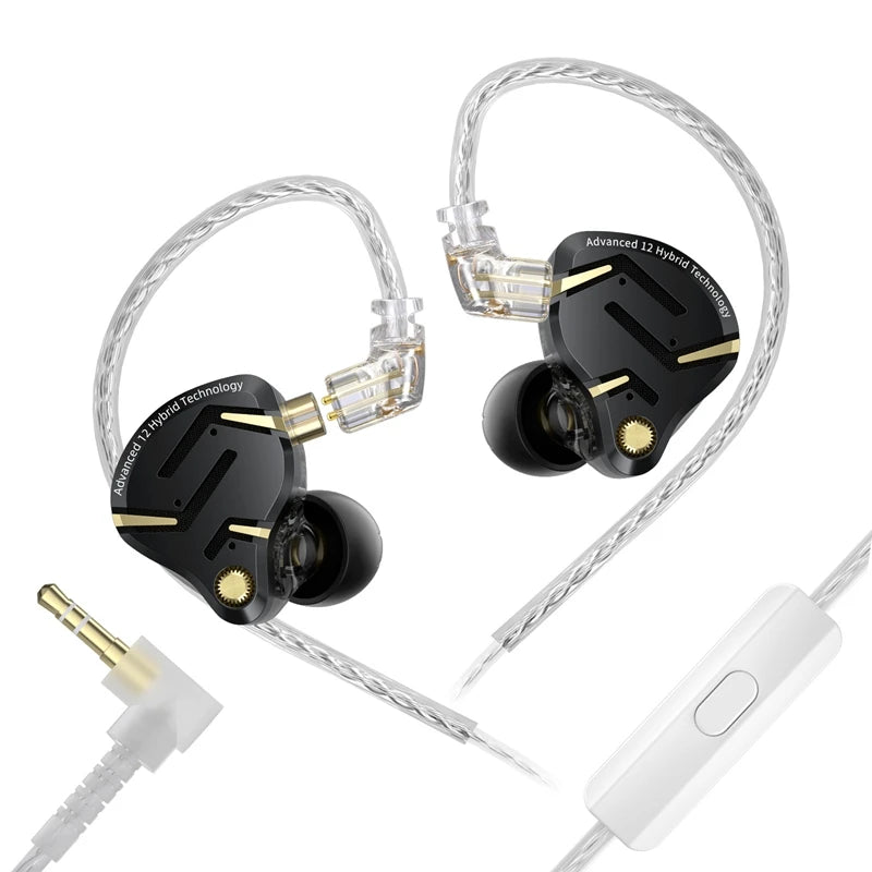 KZ ZS12 PRO 2 1DD + 5BA Hybrid HiFi In Ear Earphones Improved Bass Monitor Headphones Detachable Wire Earbuds Gaming Headest - Electronics & Accessories from Linloft.