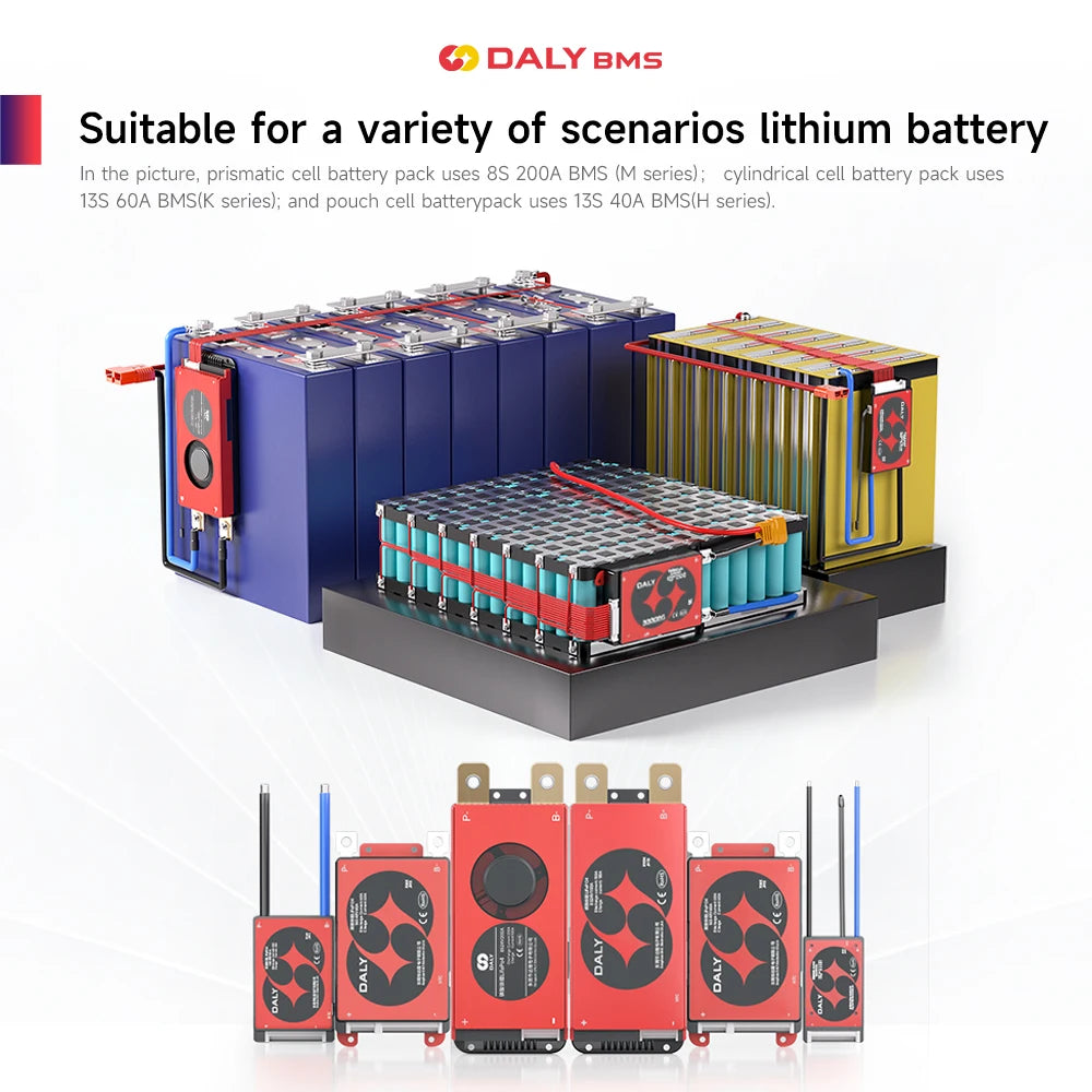 Daly Lifepo4 4S BMS Li-ion 18650 Battery 16S 48V 17S 20S 24S 60V 20A 40A 60A 100A 150A 200A 250A Scooter Balance with NTC
