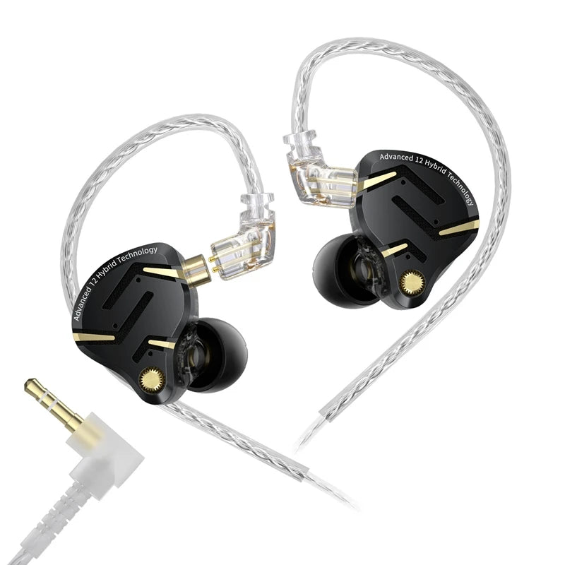 KZ ZS12 PRO 2 1DD + 5BA Hybrid HiFi In Ear Earphones Improved Bass Monitor Headphones Detachable Wire Earbuds Gaming Headest - Electronics & Accessories from Linloft.
