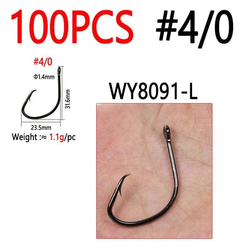Corrosion-Resistant Circle Hooks, 100-Pack - Fishing Hooks from Linloft.