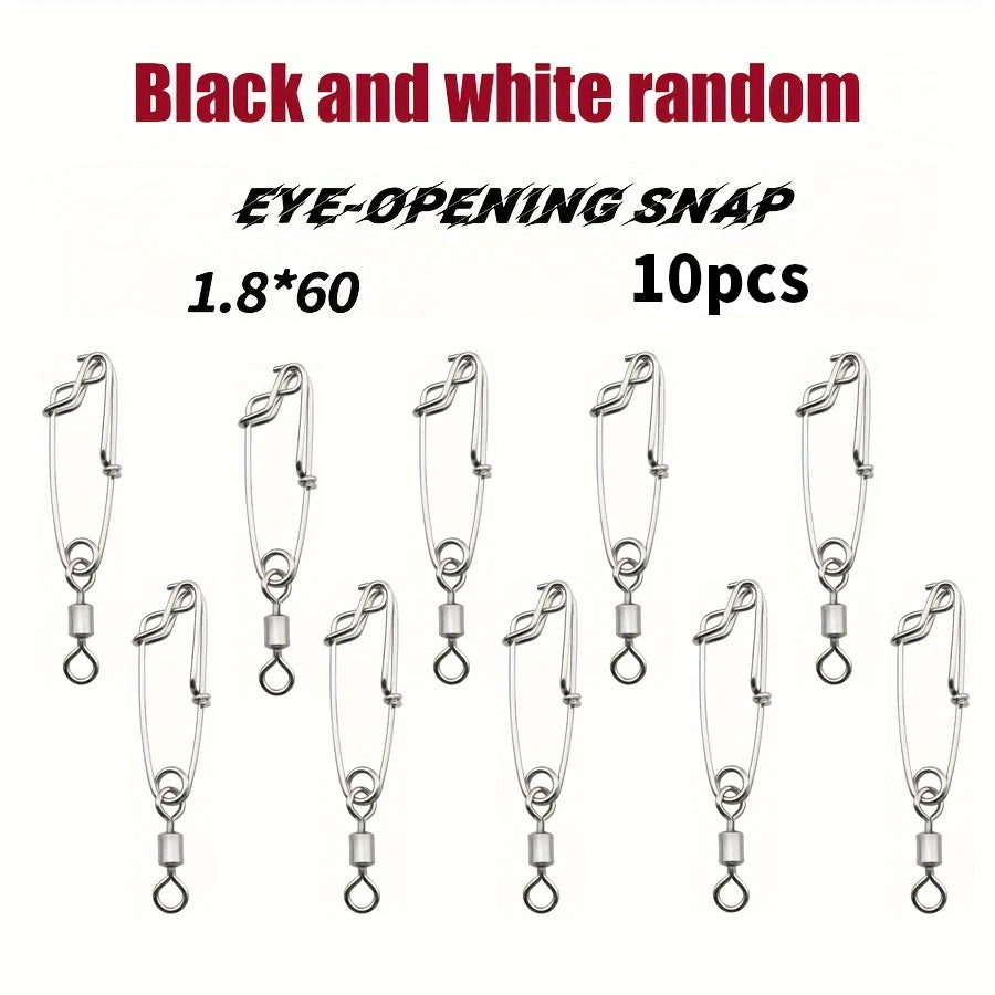 5pcs Longline Fishing Swivel Snap, Stainless Steel Longline Snap Swivels, Fishing Accessories, Eye-opening And Eye Closing Pin - Fishing Tackle from Linloft.