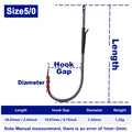 FishTrip 10~30PCS 3X Strong Baitholder Worm Hooks Double Barbed Hook High Carbon Steel Flipping Hooks for Freshwater & Saltwater