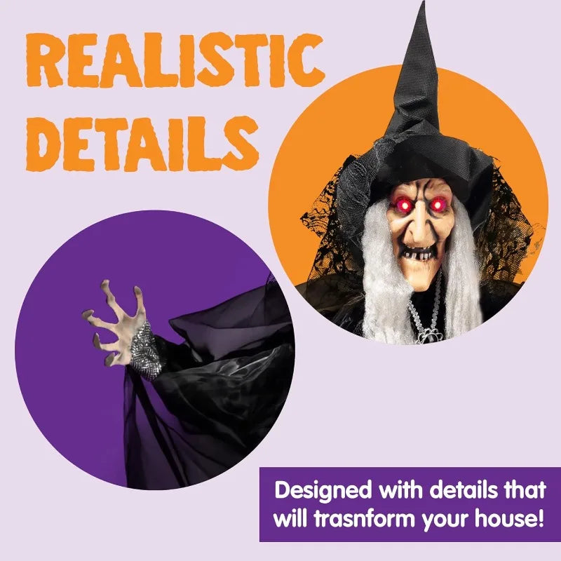 Animated Talking Witch Halloween Decoration - Seasonal & Holiday from Linloft.