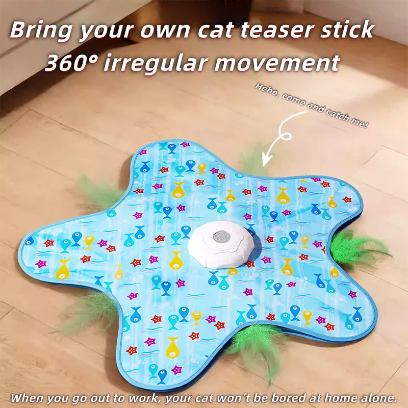 2026 funnyAutomatic Turntable Cat Toy Interactive Hunting Cover Teasing Stick Pet Play Cover Hide and Seek Toy for Cats and Pets - Pet Supplies from Linloft.