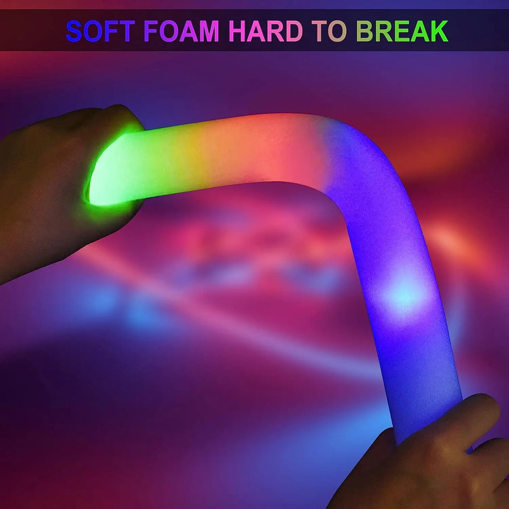 102Pcs LED Foam Sticks Cheer Tube Wedding Baton Wands 3 Modes Flashing Strobe Stick Glow in The Dark Party Christmas Supplies