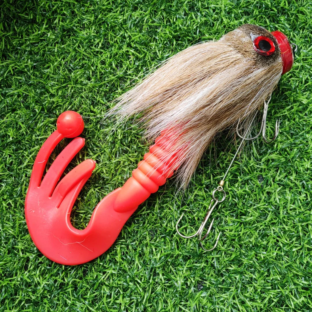 Fishing Lure 85g/23cm Artificial Fly Mouse Bait Bucktail Silicone Soft Big Deer Hair Rat Tackle Head Hooks Pike Bass Winter - Fishing Hooks from Linloft.