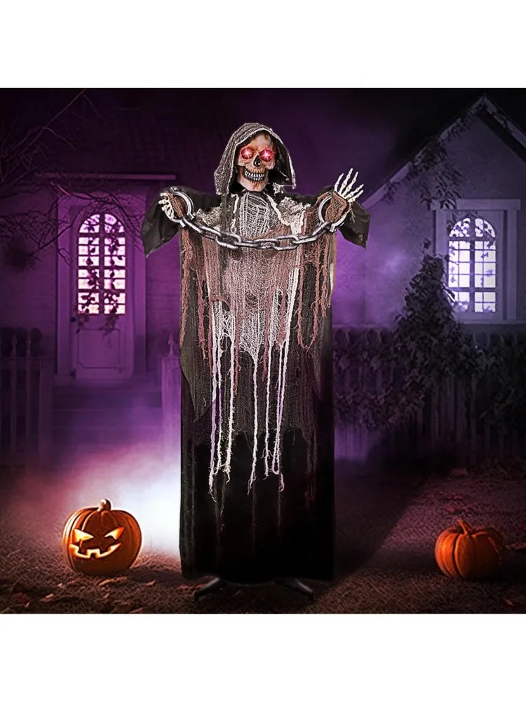 Life-Size Animated Grim Reaper Halloween Prop - Seasonal & Holiday from Linloft.