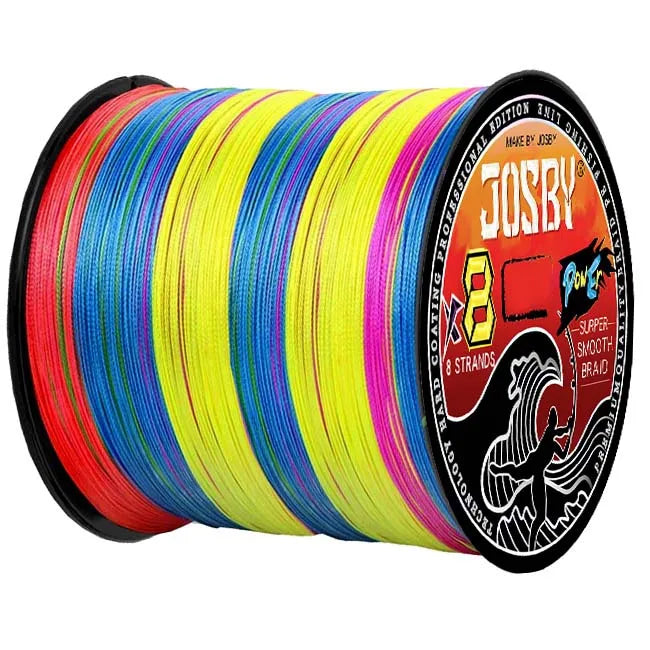 JOSBY Japan 8X 8 Strands Braided Fishing Line 100M 300M 500M Multifilament Speckled PE Wire Fly Sea Saltwater Freshwater Pesca - Fishing Tackle from Linloft.