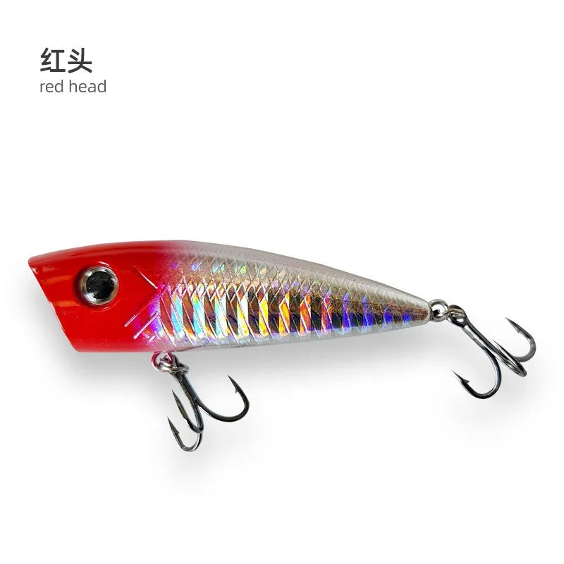 New Fishing Lures Topwater Popper Bait 6.3cm 6.3g Hard Bait Trout Bass Artificial Wobblers Plastic Lure Fishing Tackle with Hook - Fishing Hooks from Linloft.