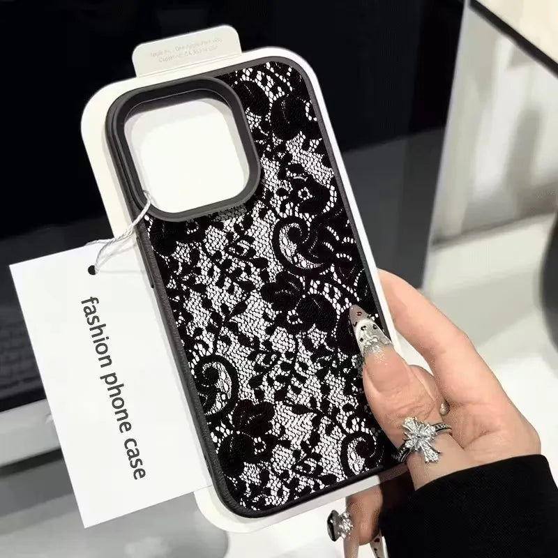Black Lace Floral iPhone Case - Electronics & Accessories from Linloft.