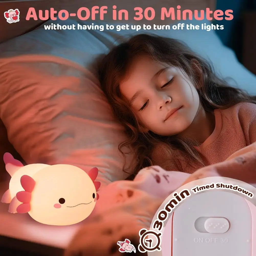 Silicone LED Axolotl Night Light animallamp Touch Sensor Axolotl Night Lamp Children Kid Bedside Bedroom Decor Birthday Gifts - Home Lighting from Linloft.