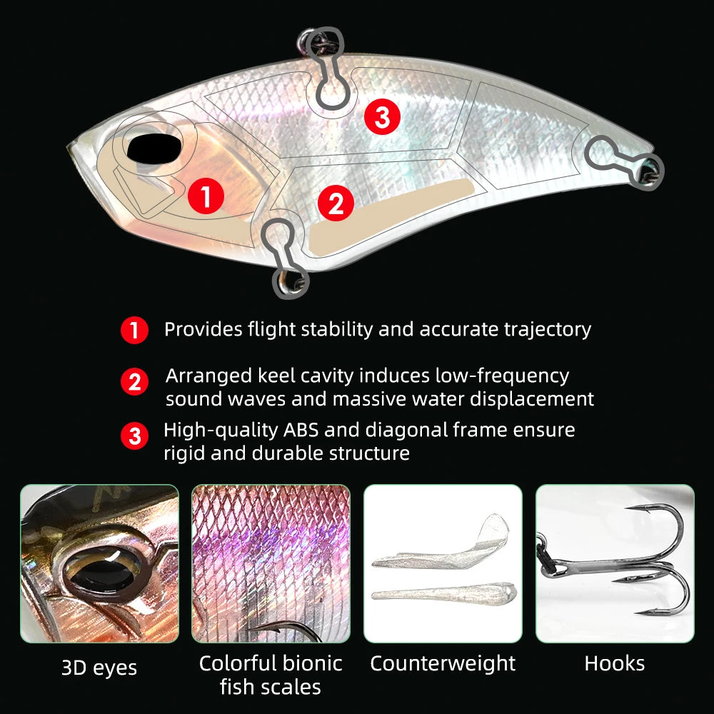 MEREDITH Apex Vibe F85mm 24g Wobblers Fishing Tackle Fishing Lures Vibration Bait for Full Depth Artificial Accessories